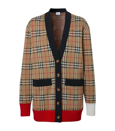 burberry monogram cardigan|Burberry check wool cardigan.